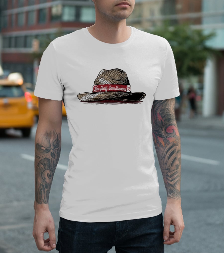 New Sheriff Same Standard 18 Hat Graphic With Textured T-Shirt