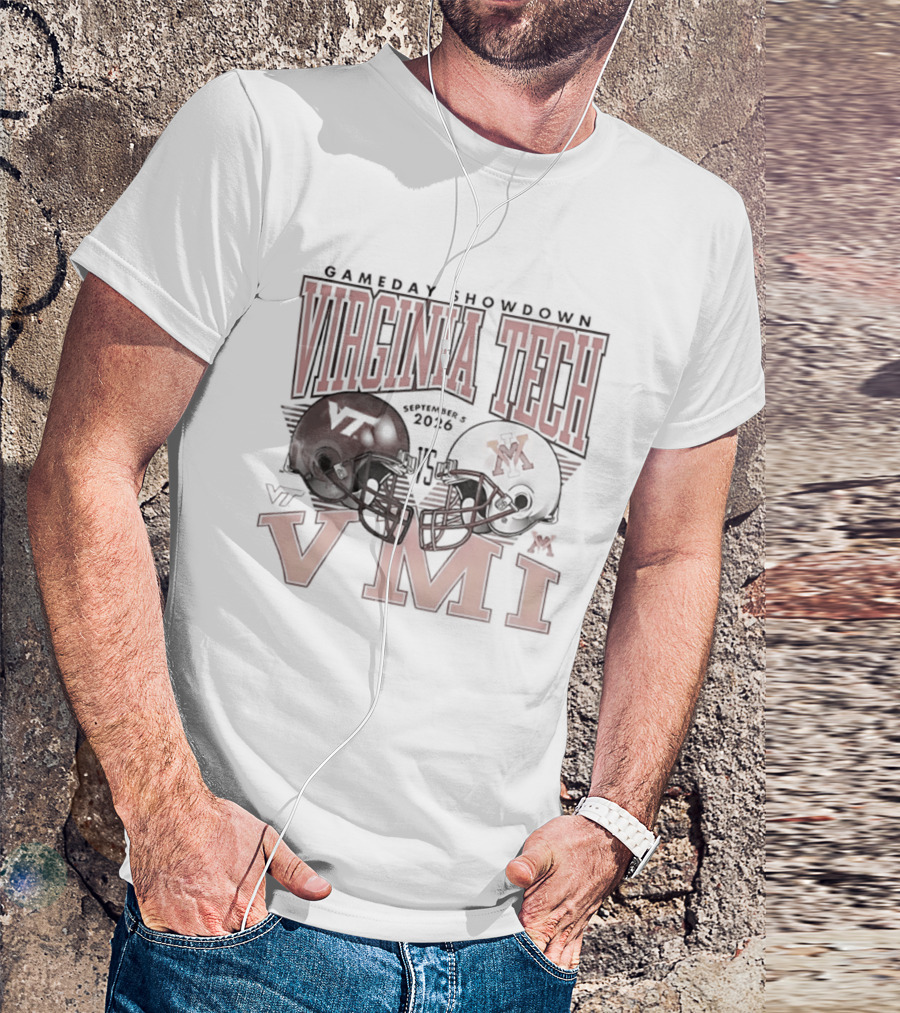 Virginia Tech Hokies Vs VMI 2026 Gameday Showdown Football Helmets T-Shirt