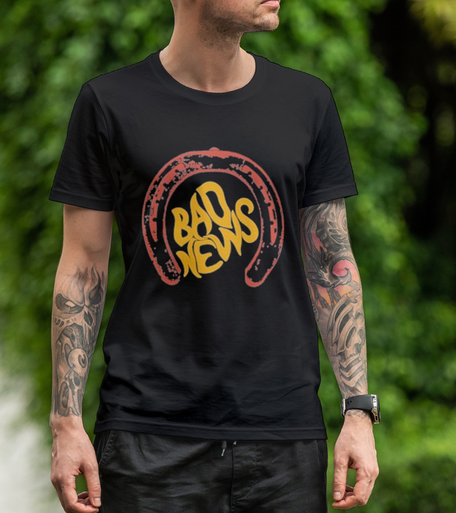 Bad News Horseshoe Icon Retro Vibe T-Shirt