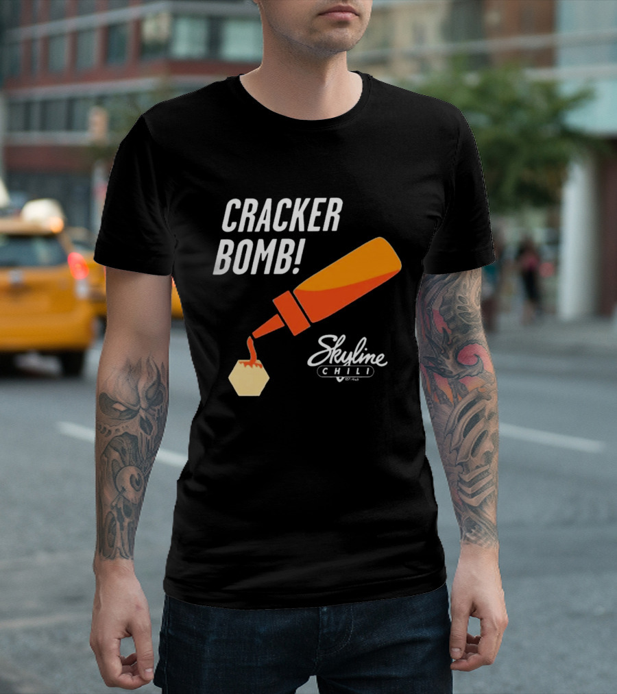 Cracker Bomb Skyline Chili Hot Sauce Fun T-Shirt