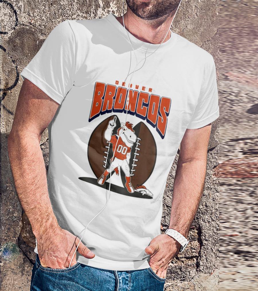 Denver Broncos 2026 Mascot Miles And Football T-Shirt