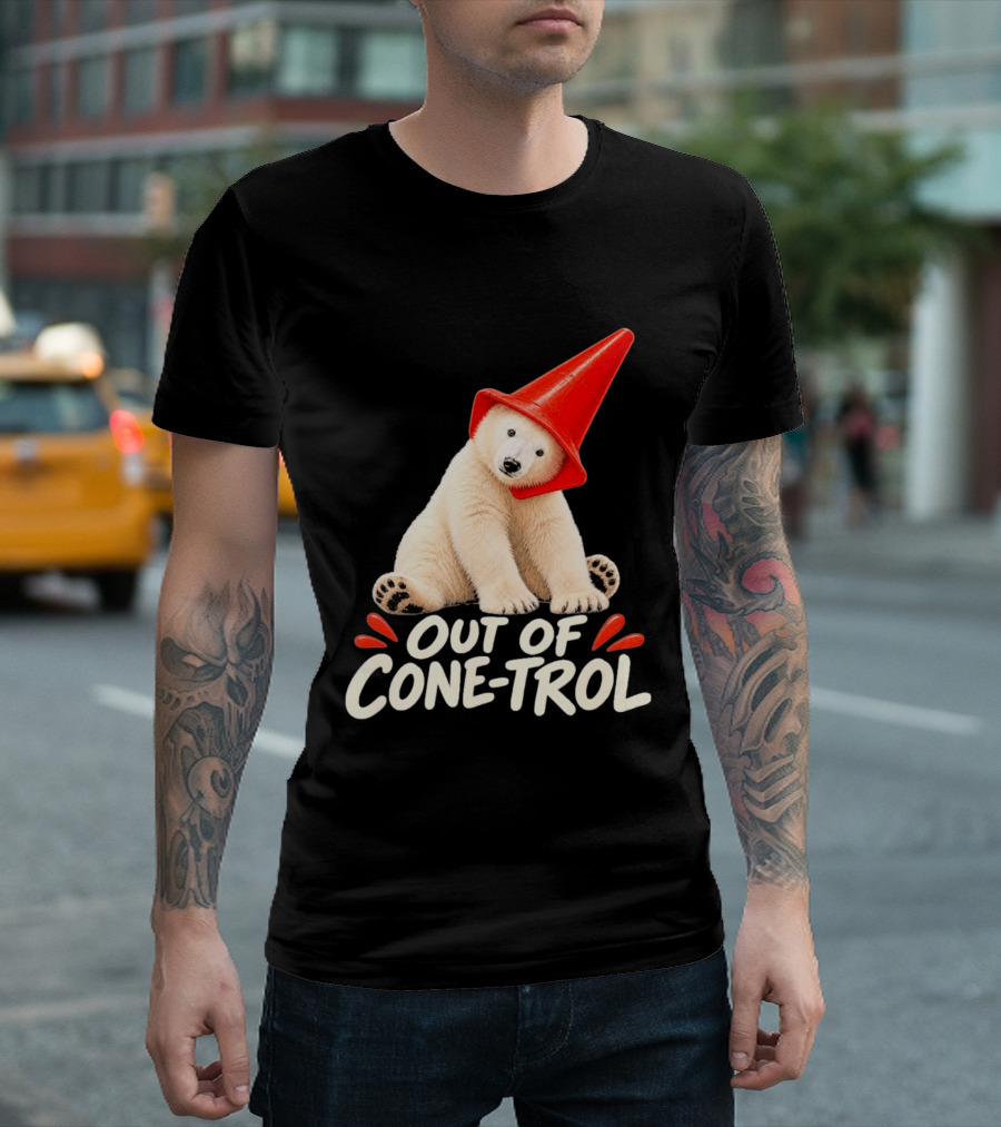 Out Of Cone Trol Polar Bear Traffic Cone Viral T-Shirt