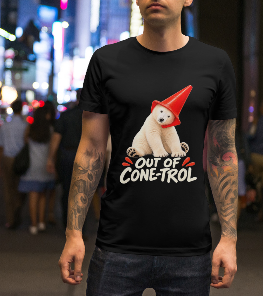 Out Of Cone Trol Polar Bear Traffic Cone Viral T-Shirt