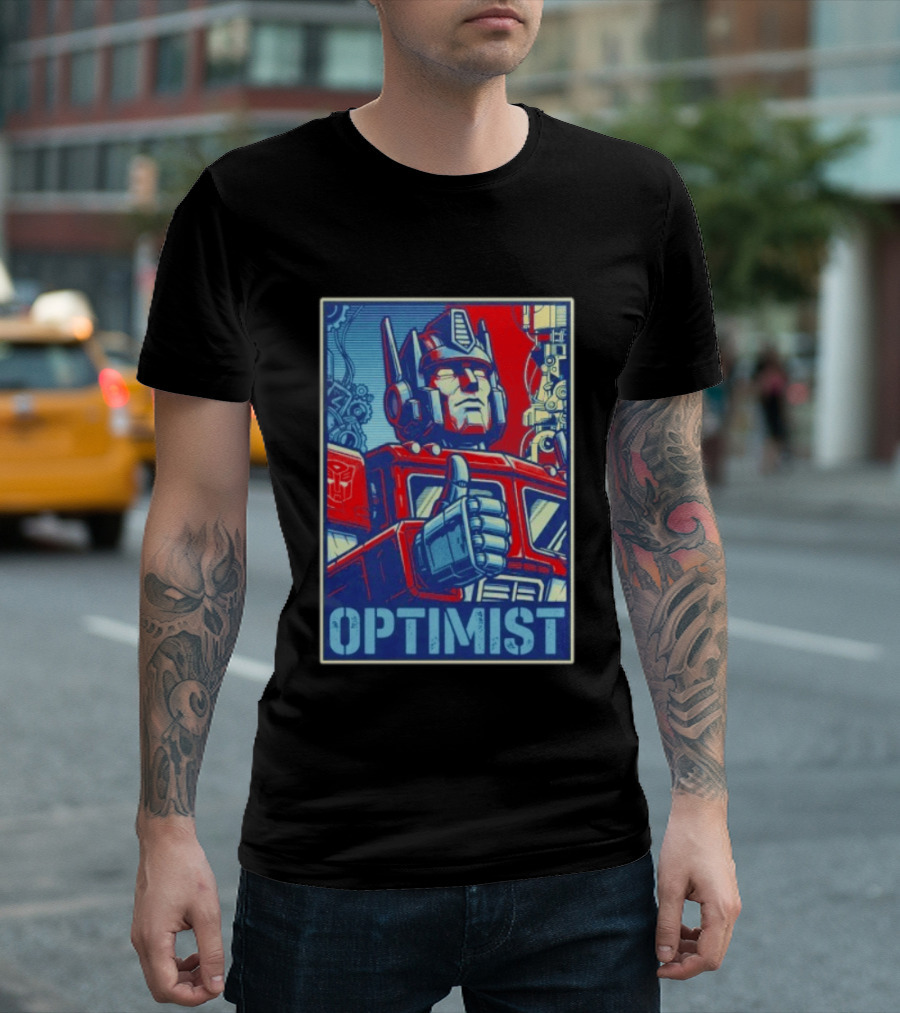 Optimus Prime Optimist Transformers Art Thumbs Up T-Shirt