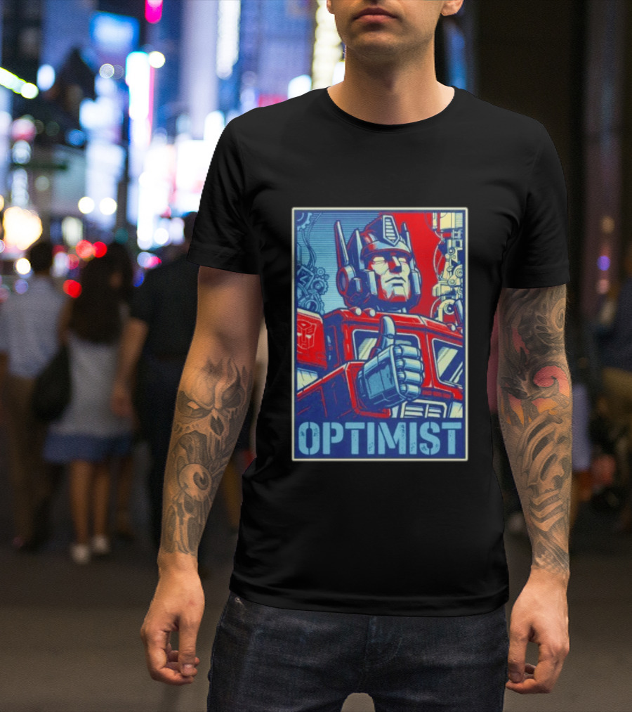 Optimus Prime Optimist Transformers Art Thumbs Up T-Shirt