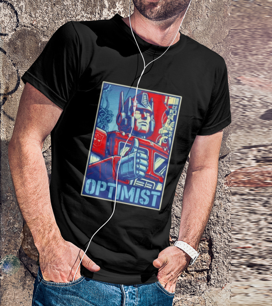 Optimus Prime Optimist Transformers Art Thumbs Up T-Shirt