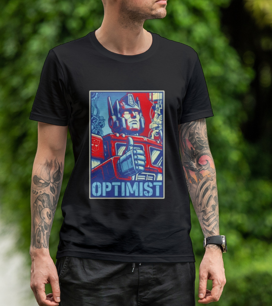 Optimus Prime Optimist Transformers Art Thumbs Up T-Shirt