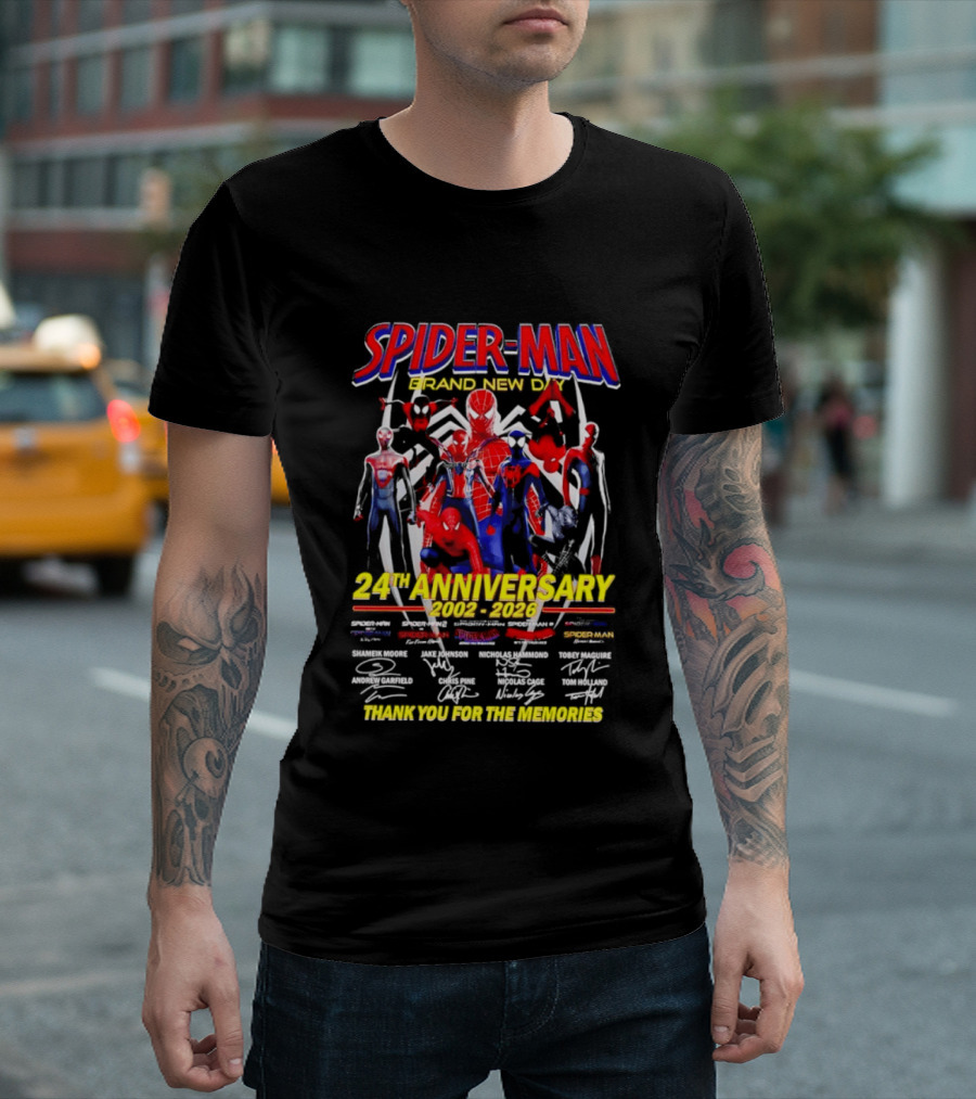 Spider Man Brand New Day 24th Anniversary 2002 2026 Thank You For The Memories T-Shirt