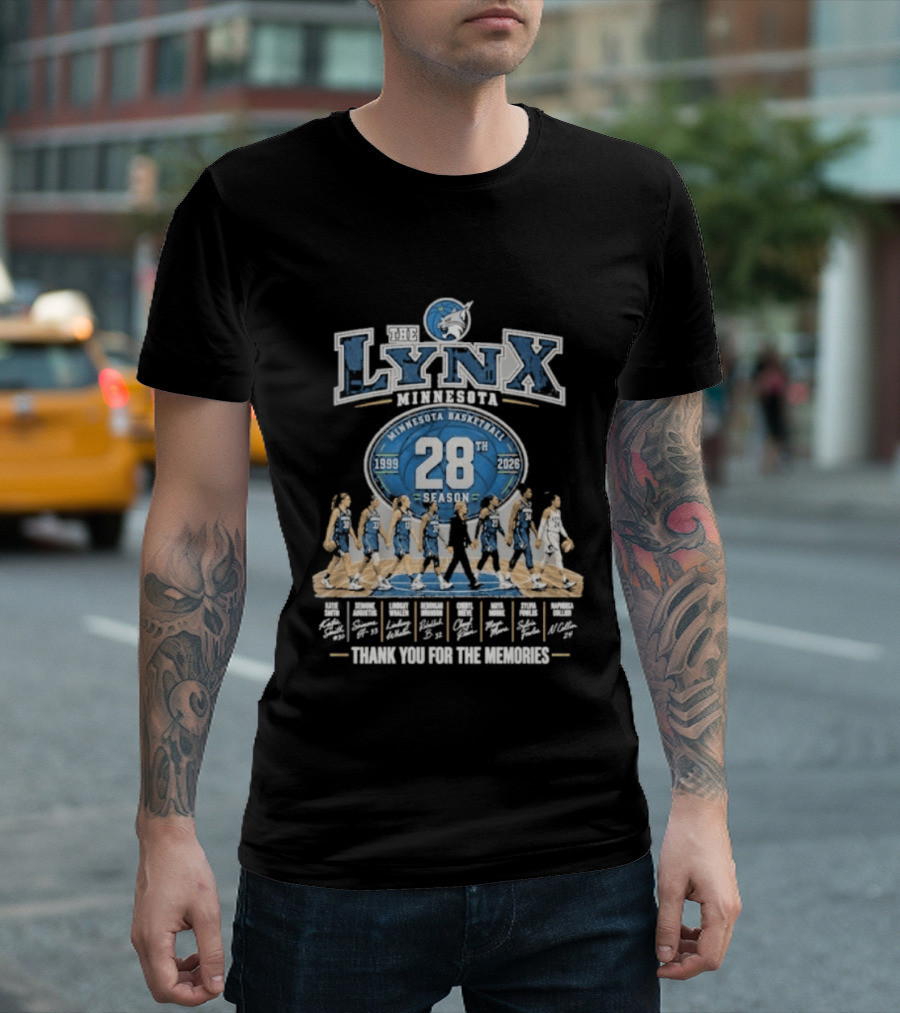The Lynx Minnesota Basketball 28th Season 1999 2026 Thank You For The Memories Legend Player T-Shirt