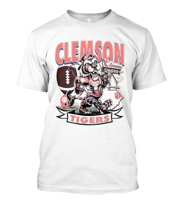 Clemson Tigers Football NCAA Cartoon T-Shirt