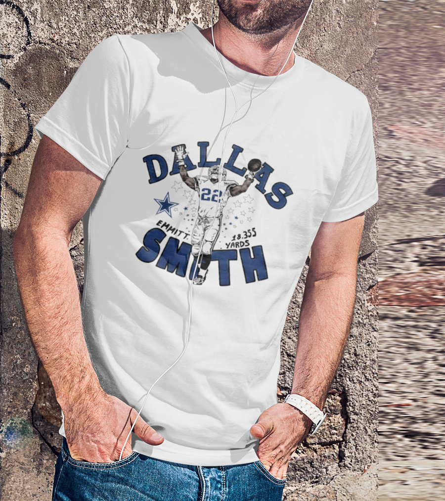 Dallas Cowboys Emmitt Smith 22 18355 Yards Star Player T-Shirt