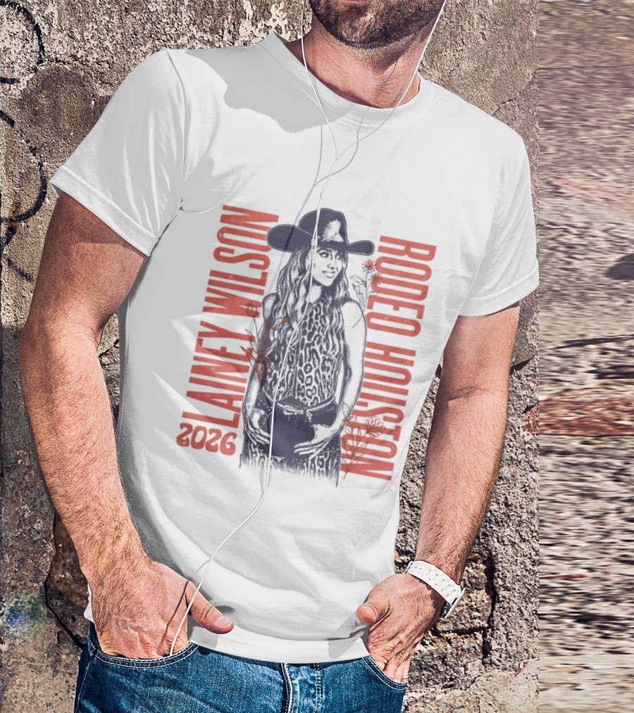 Lainey Wilson Rodeo Houston 2026 Country Music Western Style Cowboy Hat Floral T-Shirt