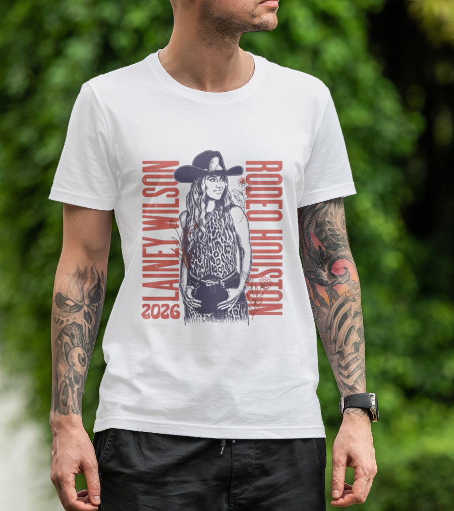 Lainey Wilson Rodeo Houston 2026 Country Music Western Style Cowboy Hat Floral T-Shirt