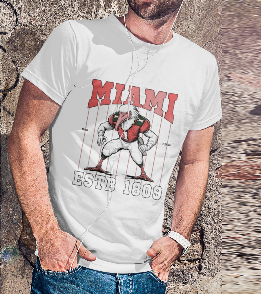Miami Hurricanes Ibis Football ESTB 1809 T-Shirt