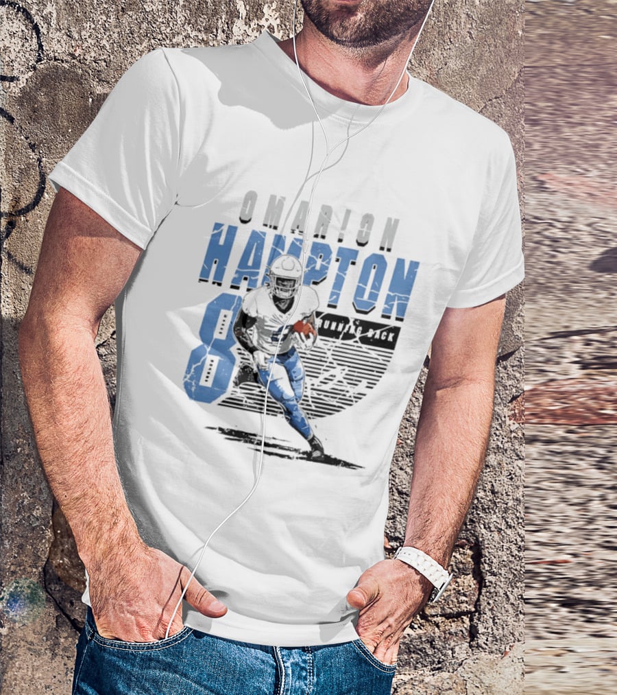 Omarion Hampton 8 Running Back Los Angeles Chargers Football T-Shirt