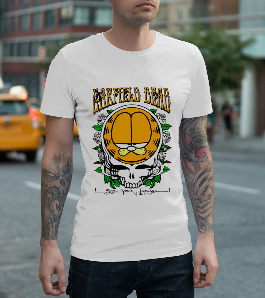 Garfield Dead Steal Your Lasagna Grateful Mashup T-Shirt
