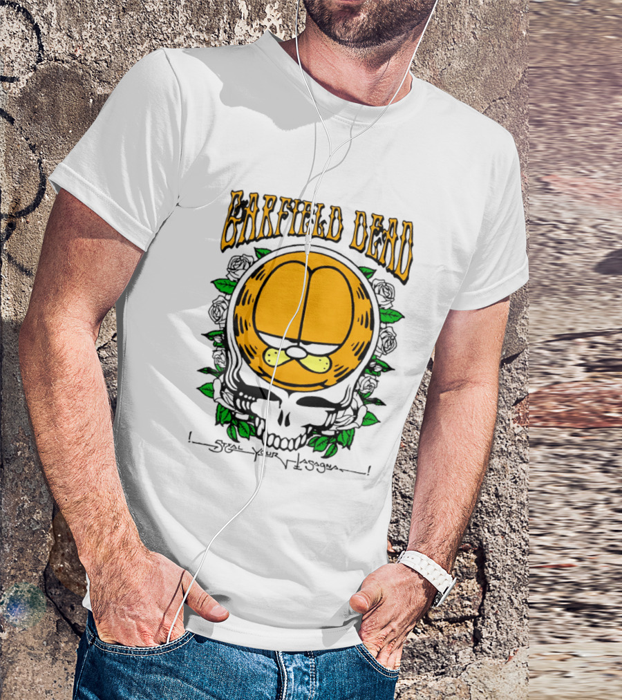 Garfield Dead Steal Your Lasagna Grateful Mashup T-Shirt
