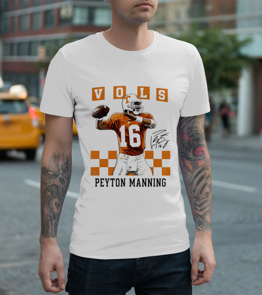 Peyton Manning 16 Vols Tennessee Football Player T-Shirt