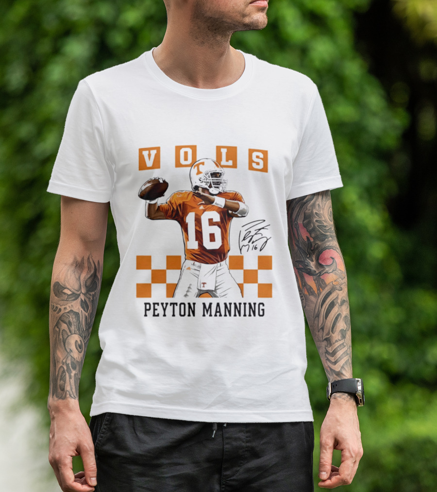 Peyton Manning 16 Vols Tennessee Football Player T-Shirt