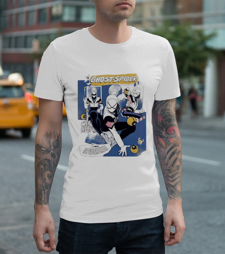 Ghost Spider Web Head Spider Man T-Shirt