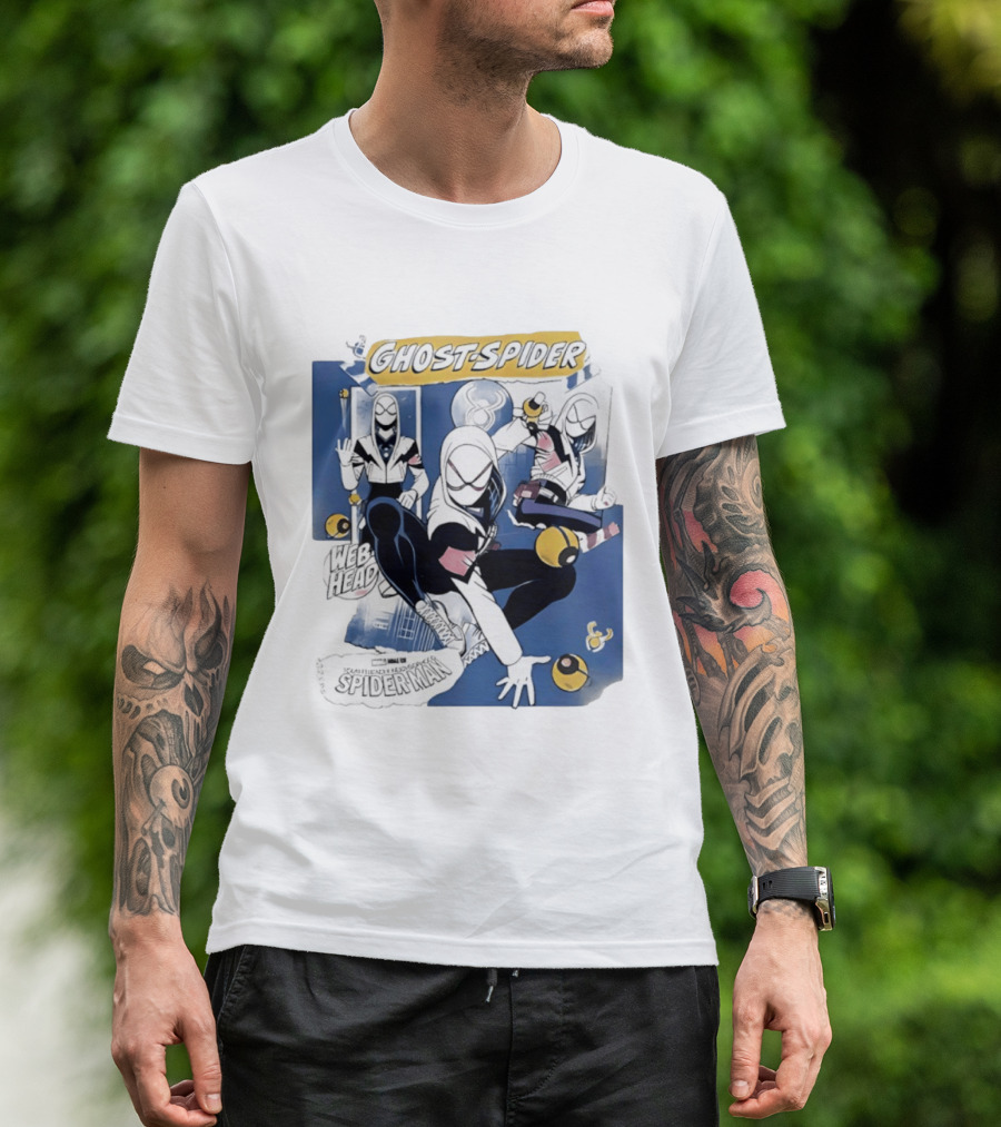 Ghost Spider Web Head Spider Man T-Shirt