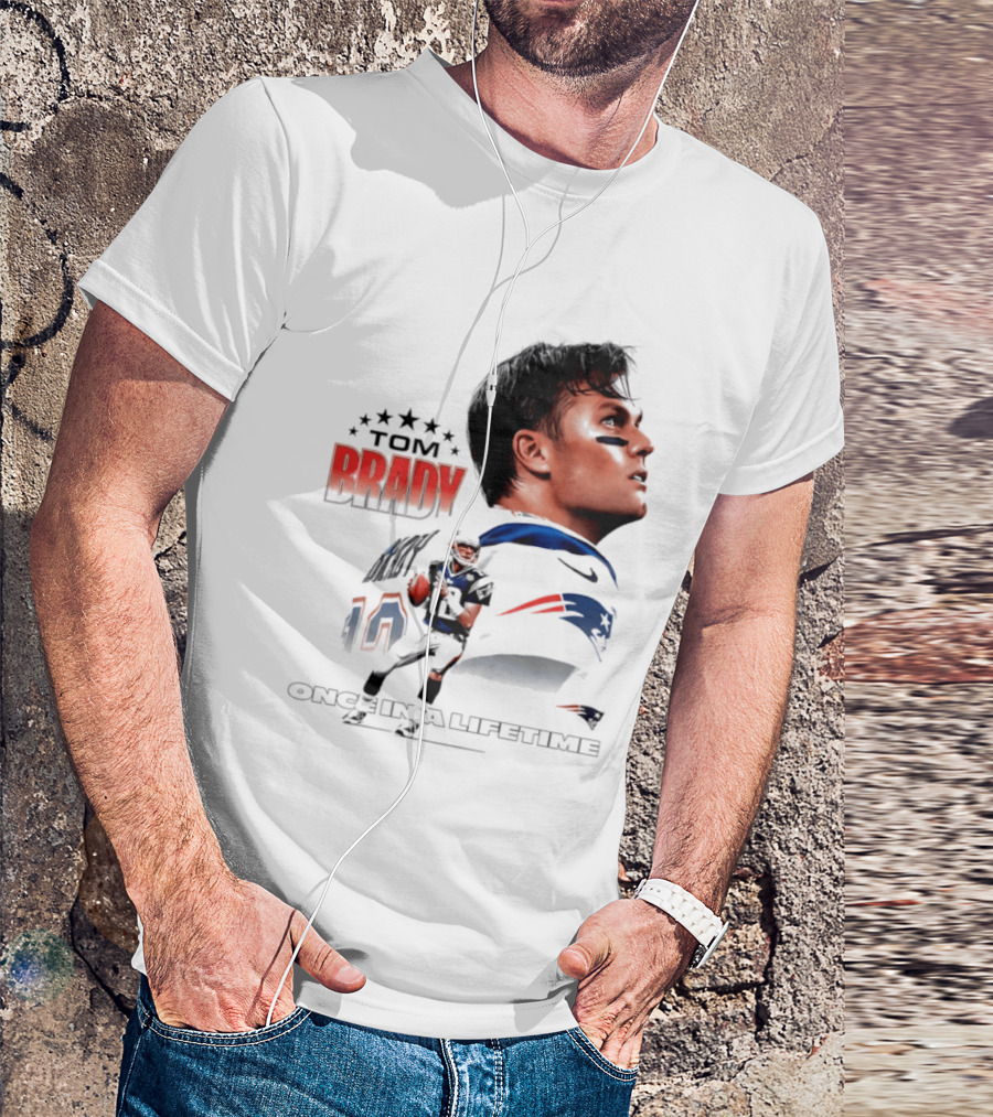 Tom Brady New England Patriots Once In A Lifetime Stars Collage T-Shirt