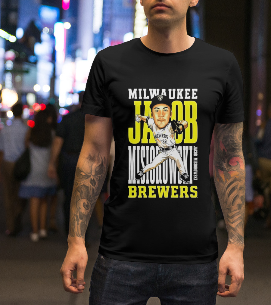 Milwaukee Brewers Jacob Misiorowski Caricature 2026 MLB T-Shirt