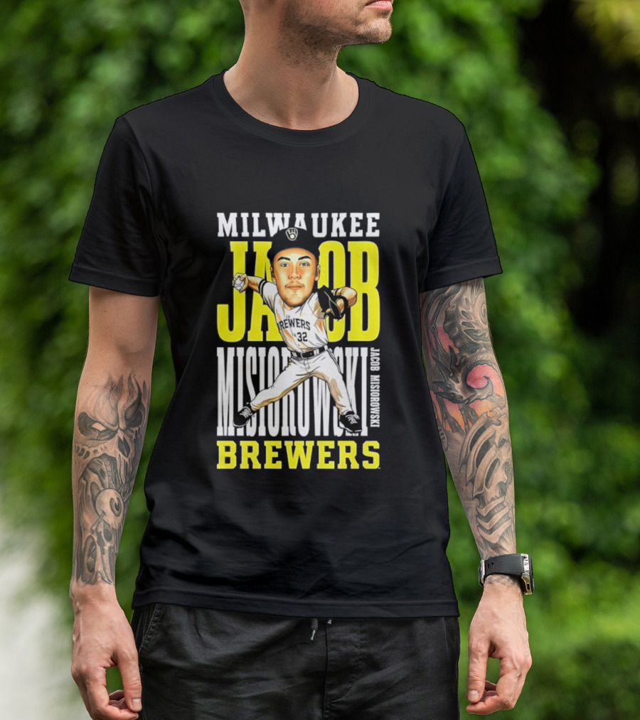 Milwaukee Brewers Jacob Misiorowski Caricature 2026 MLB T-Shirt