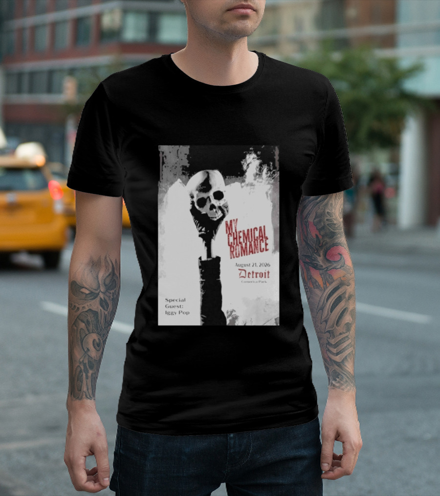 My Chemical Romance Iggy Pop August 21 2026 Comerica Park Detroit T-Shirt