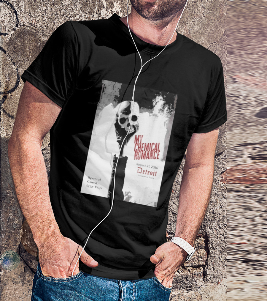 My Chemical Romance Iggy Pop August 21 2026 Comerica Park Detroit T-Shirt