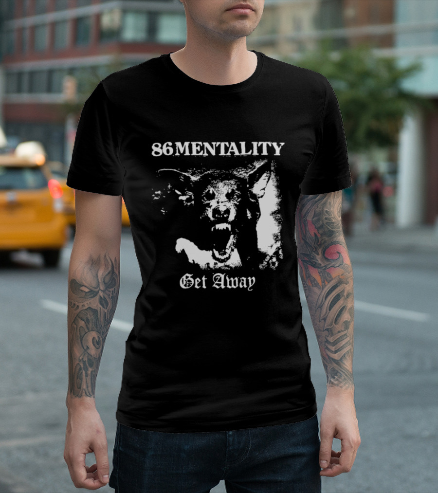 86 Mentality Get Away Hardcore Punk Iconic Dog T-Shirt