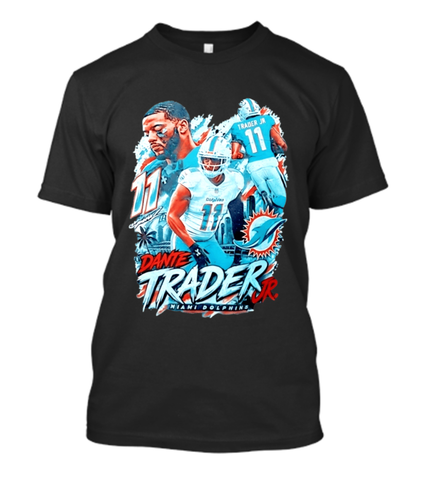 Dante Trader Jr 11 Miami Dolphins Football Player T-Shirt