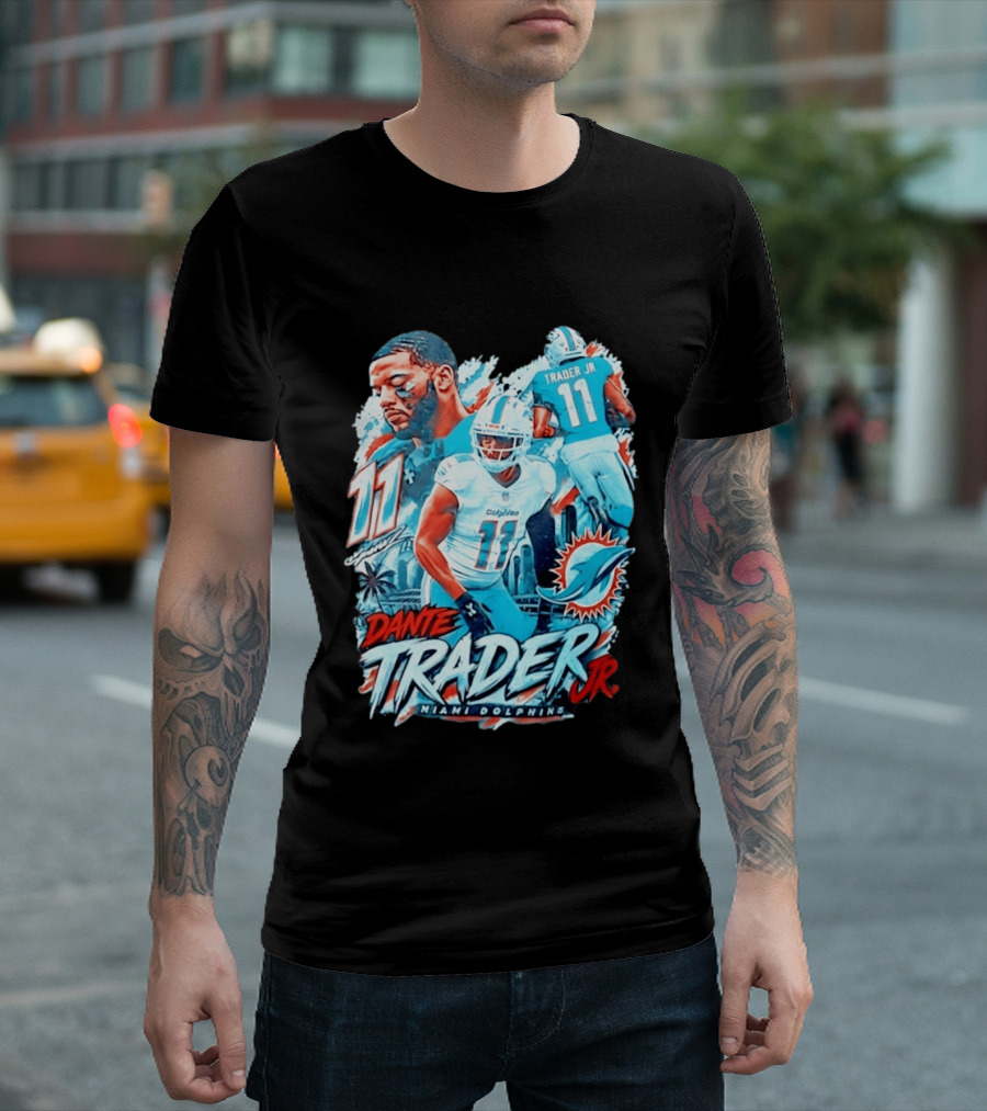 Dante Trader Jr 11 Miami Dolphins Football Player T-Shirt