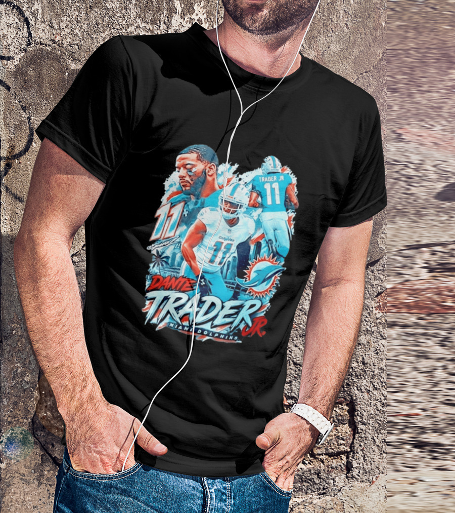 Dante Trader Jr 11 Miami Dolphins Football Player T-Shirt