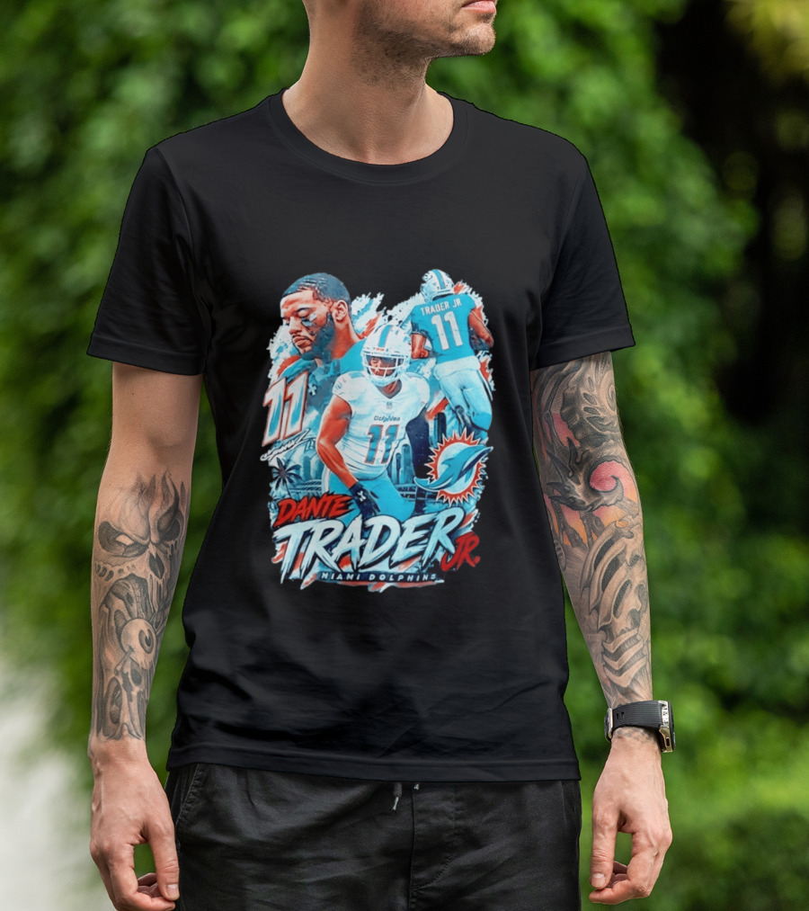 Dante Trader Jr 11 Miami Dolphins Football Player T-Shirt