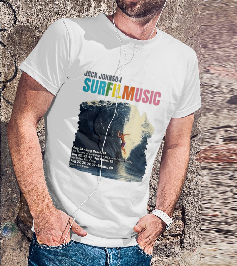 Jack Johnson Surf Film Music Long Beach Art Theatre Aug 23 2026 T-Shirt