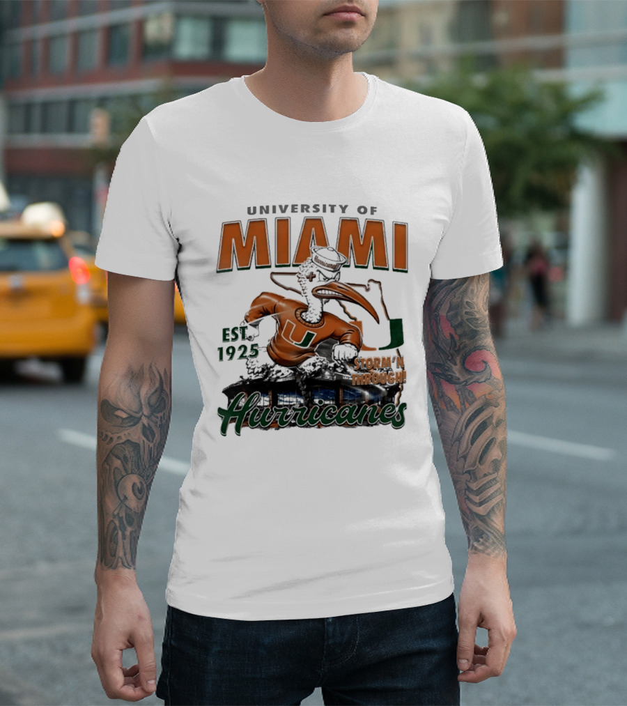 University Of Miami Hurricanes Est 1925 Storm'N Through T-Shirt