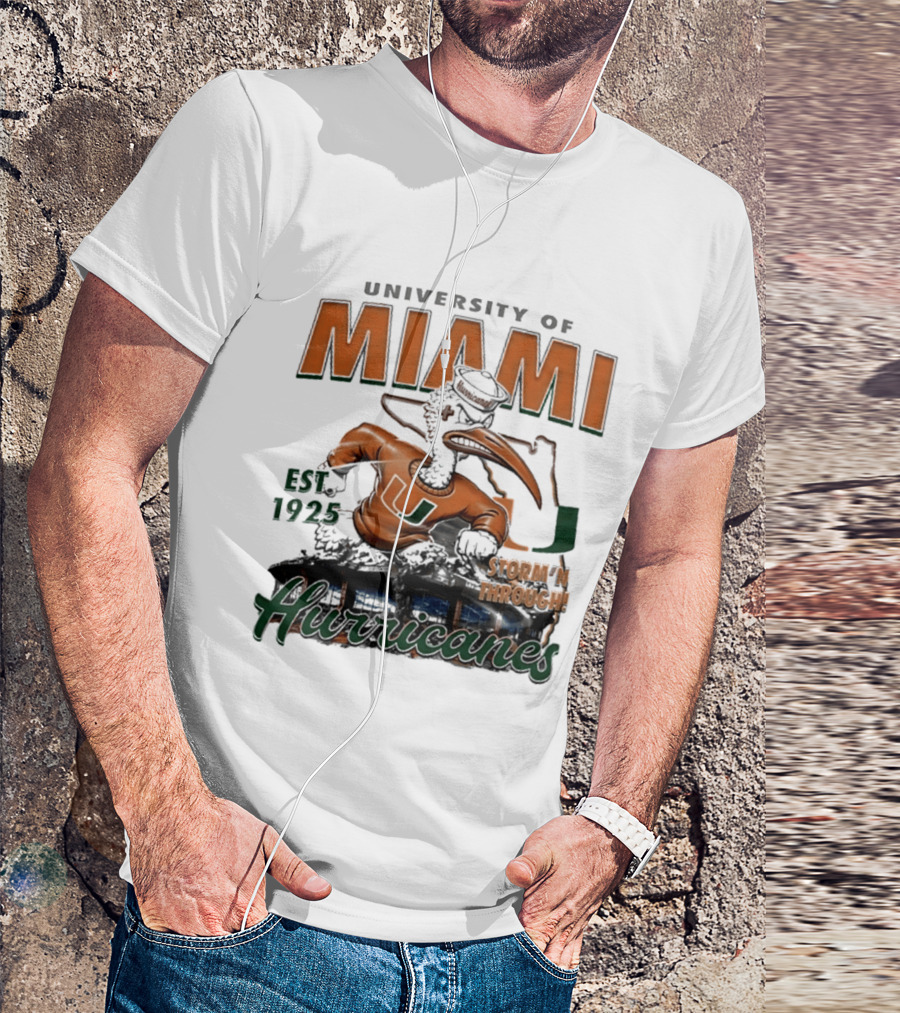 University Of Miami Hurricanes Est 1925 Storm'N Through T-Shirt