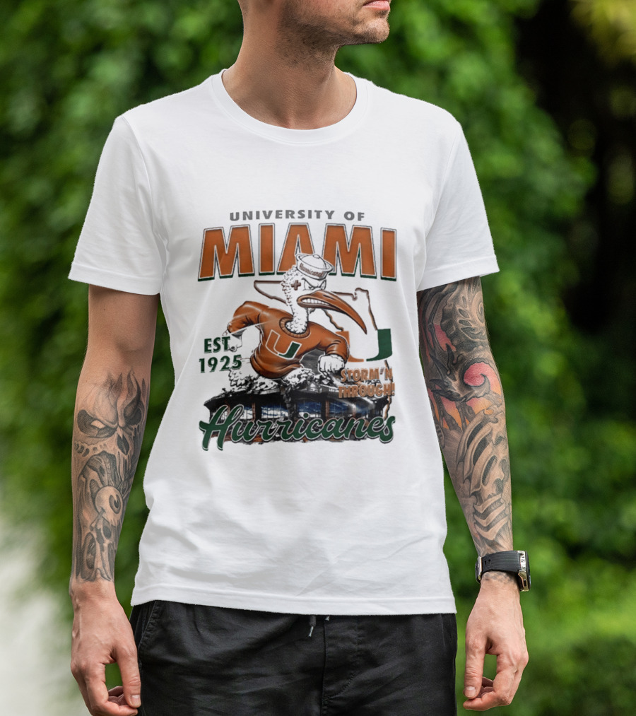 University Of Miami Hurricanes Est 1925 Storm'N Through T-Shirt