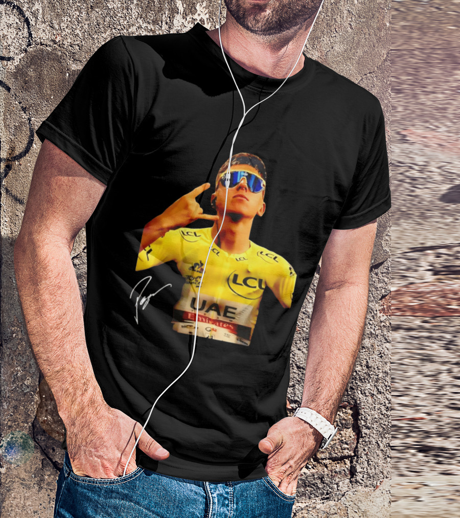 Tadej Pogacar UAE Emirates Cycling Team Slovenia LCL Yellow Jersey T-Shirt