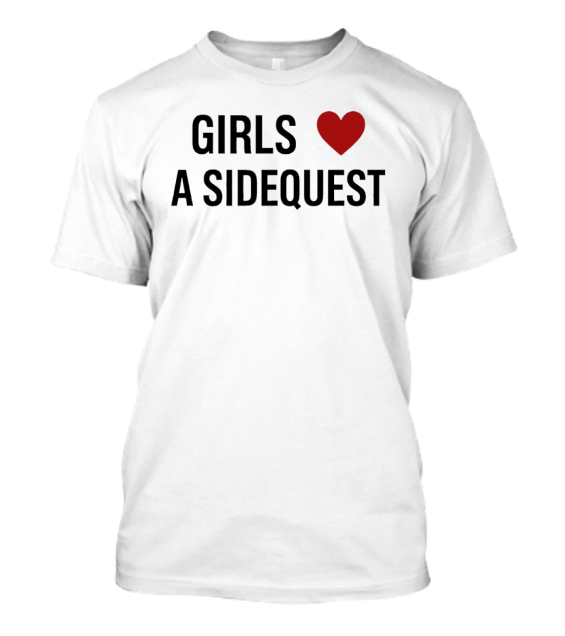 Girls Heart A Sidequest Gaming Humor T-Shirt
