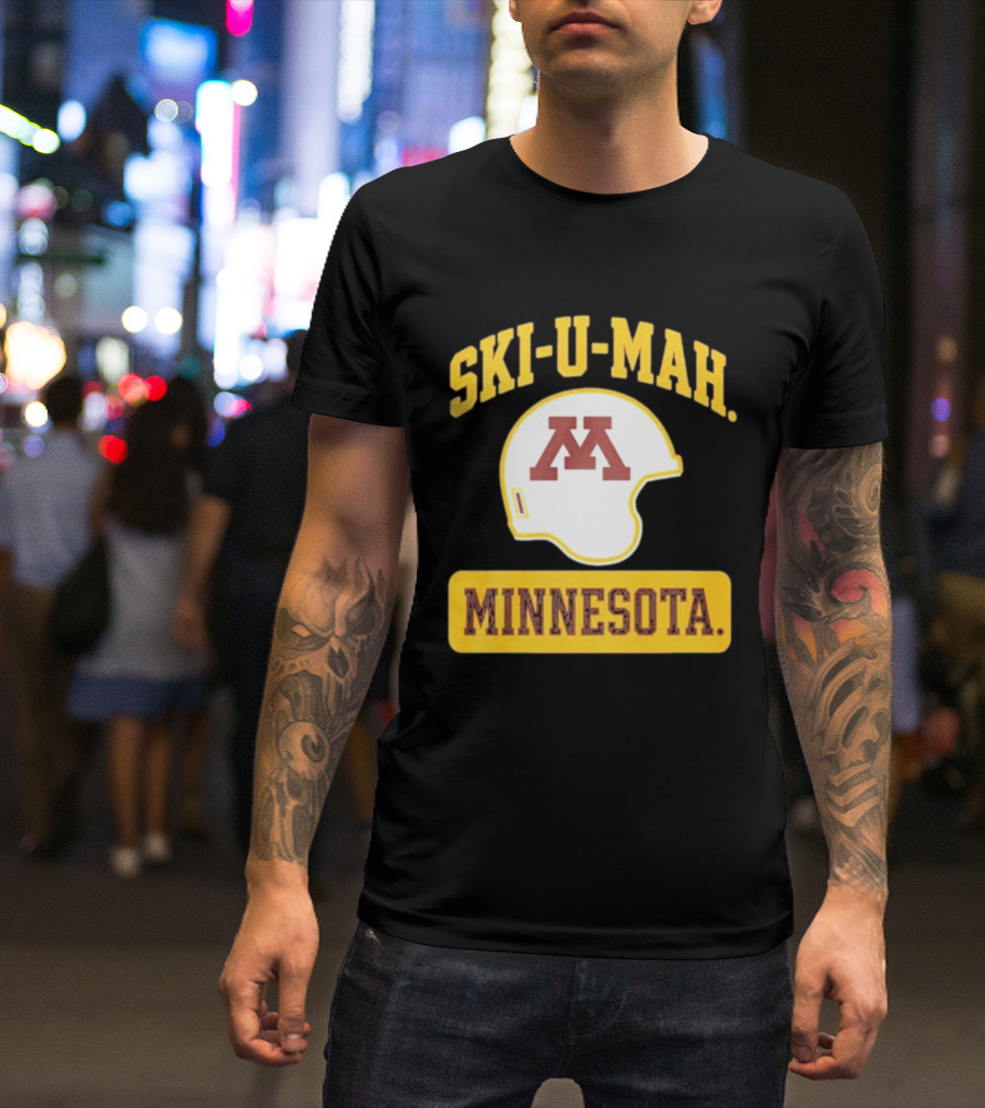 Mills Armbruster Ski U Mah Minnesota Football Helmet T-Shirt