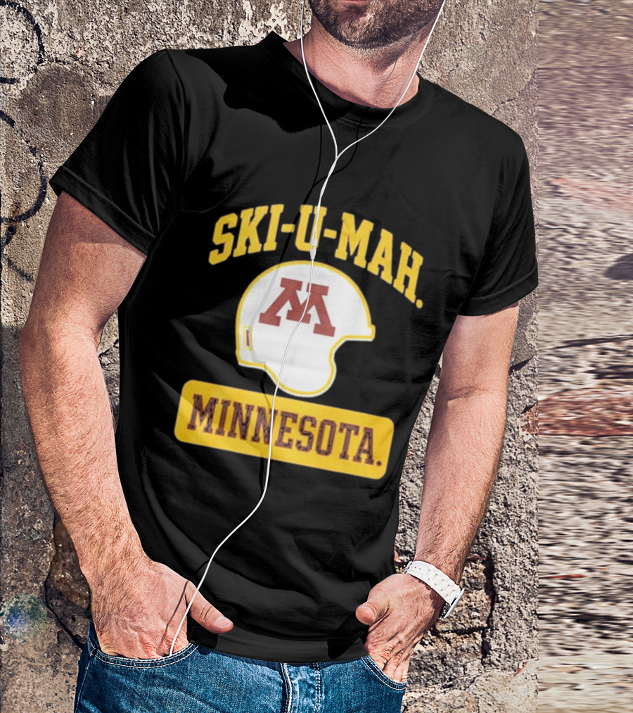 Mills Armbruster Ski U Mah Minnesota Football Helmet T-Shirt