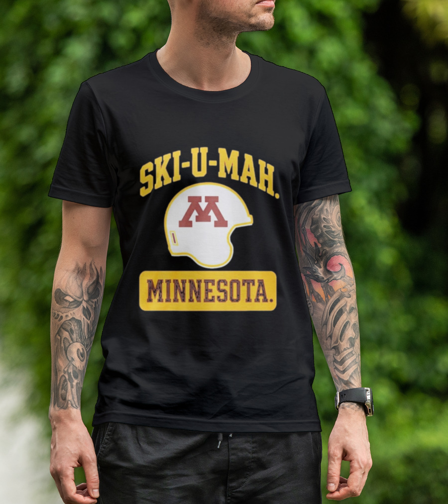 Mills Armbruster Ski U Mah Minnesota Football Helmet T-Shirt