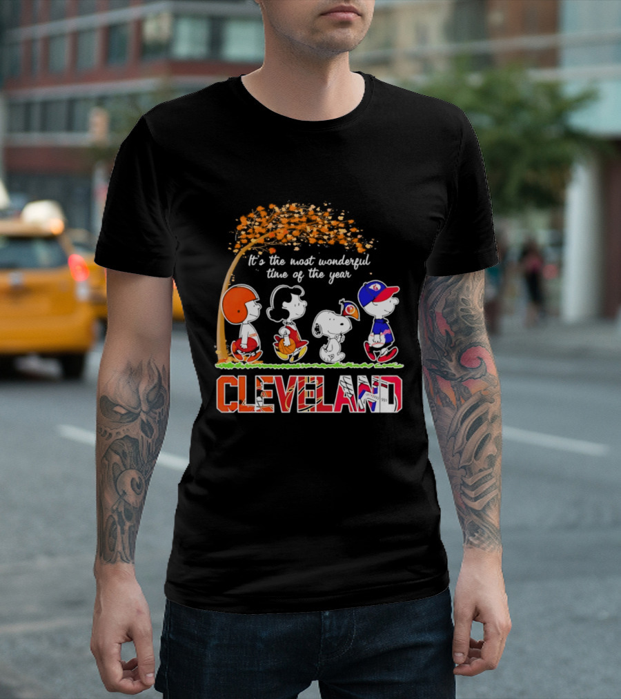 Peanuts Cleveland Sports Most Wonderful Time Of The Year T-Shirt