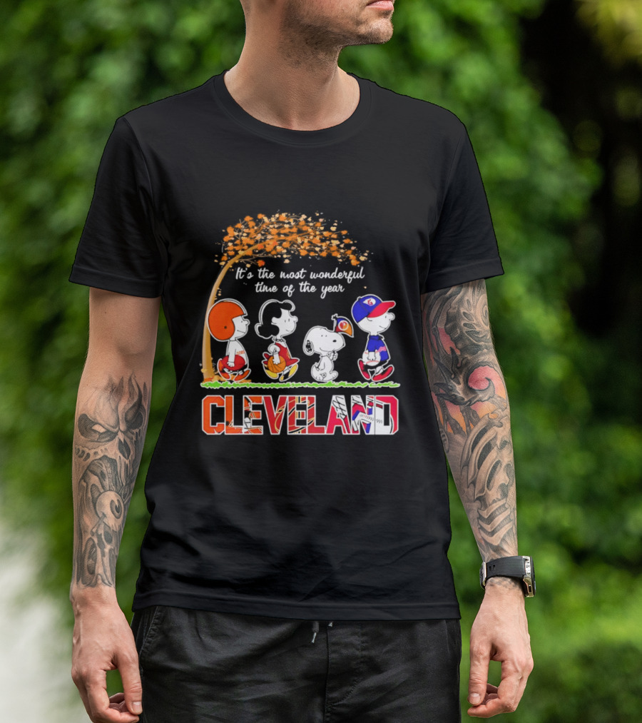 Peanuts Cleveland Sports Most Wonderful Time Of The Year T-Shirt