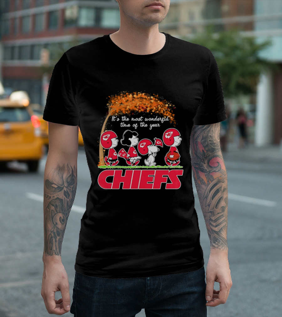 Peanuts Kansas City Chiefs Halloween 2026 Most Wonderful Time Of The Year T-Shirt