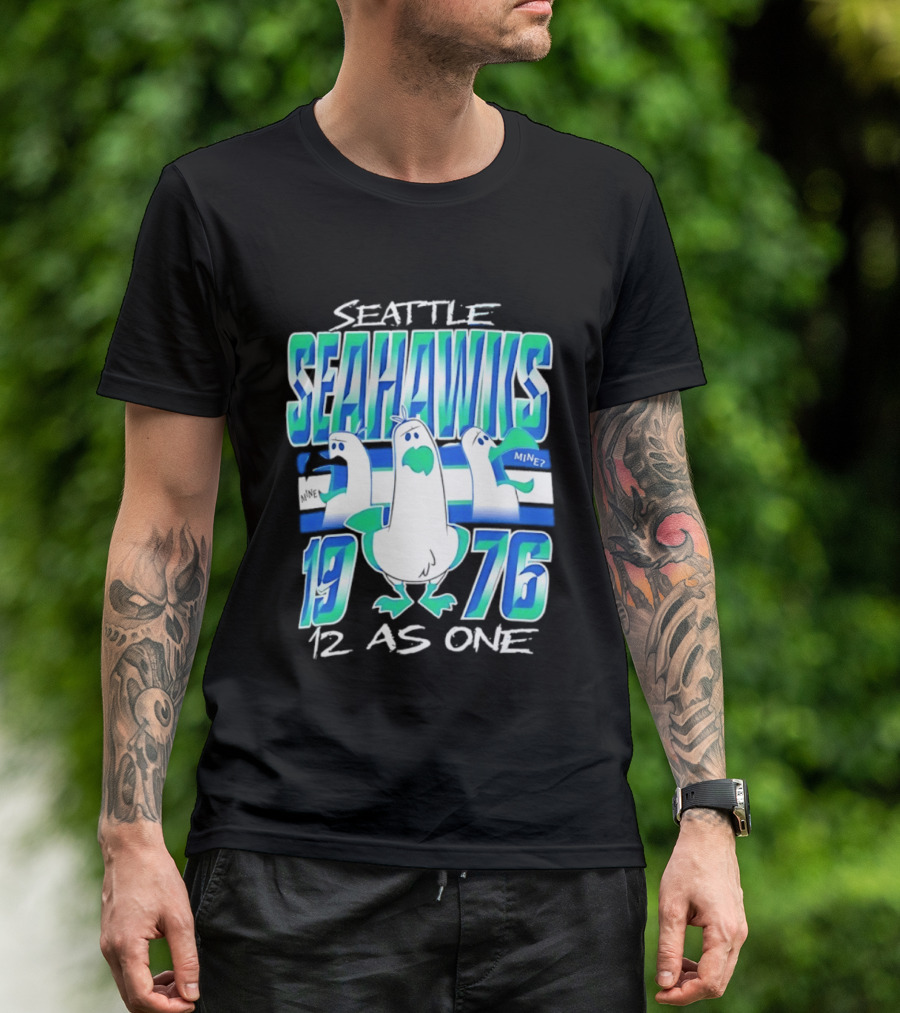 Seattle Seahawks 1976 Seagulls Mine 12 As One T-Shirt