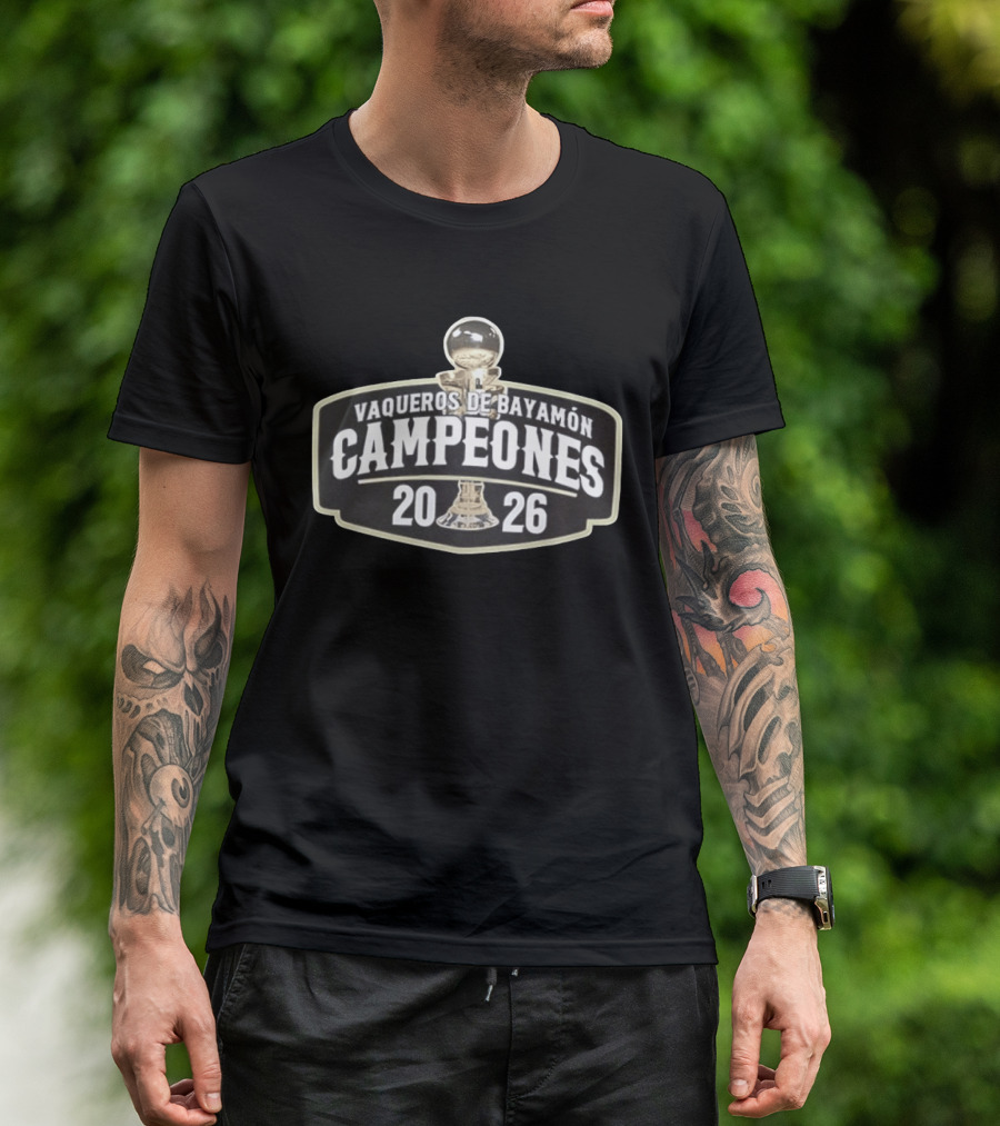 Vaqueros De Bayamón Campeones 2026 Trophy Celebration T-Shirt
