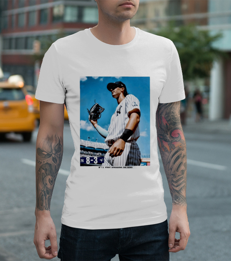New York Yankees Player 8 3 Start Spreading The News T-Shirt